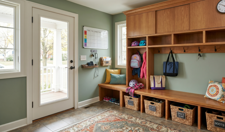 Organized ADHD Friendly Mudroom
