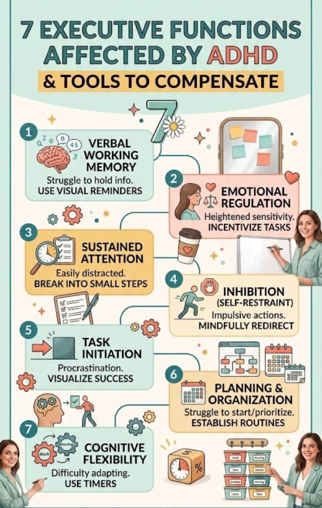 Infographic for 7 executive functions